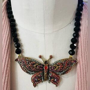 Heidi Daus Vintage Couture “Papillion” Butterfly Swarovski Crystals Necklace